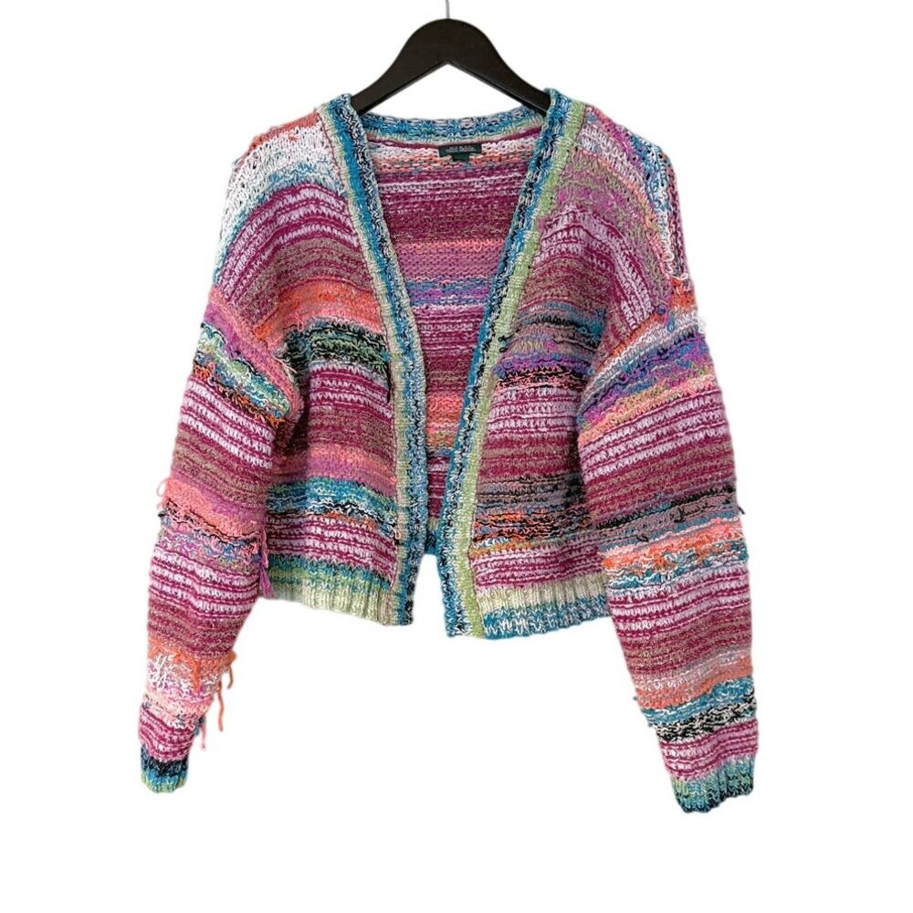 Wild Fable Multicolored Chunky Knit Abstract Cardigan Sweater